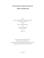 Wood and Resin Composite Extrusion for  Additive Manufacturing