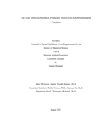 The Role of Social Norms in Producers’ Motives to Adopt Sustainable Practices