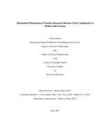 Dissolution Phenomena of Nuclear Research Reactor Fuel Constituents in Molten Salt Systems
