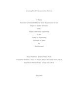 Learning-Based Communication Systems