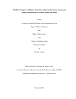 Fertilizer Nitrogen Use Efficiency Determined using Enriched Isotope Tracers and Residue Decomposition of Irrigated Spring Malt Barley