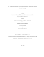 Low Complexity Algorithms for Automatic Modulation Classification Based on Machine Learning