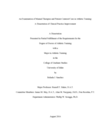 An Examination of Manual Therapies and Patient-Centered Care in Athletic Training: A Dissertation of Clinical Practice Improvement