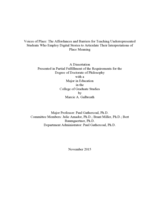 Voices of Place: The Affordances and Barriers for Teaching Underrepresented Students Who Employ Digital Stories to Articulate Their Interpretations of Place Meaning