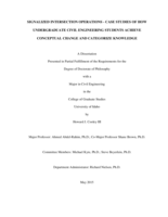 SIGNALIZED INTERSECTION OPERATIONS - CASE STUDIES OF HOW UNDERGRADUATE CIVIL ENGINEERING STUDENTS ACHIEVE CONCEPTUAL CHANGE AND CATEGORIZE KNOWLEDGE