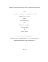 Evaluating the Implications of Sex and Gender of Applicants on Job Placement