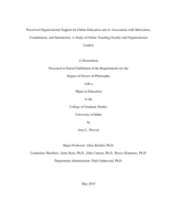 Perceived Organizational Support for Online Education and its Association with Motivation, Commitment and Satisfaction: A Study of Online Teaching Faculty and Organizational Leaders