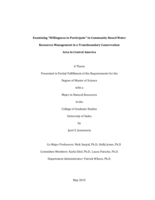 Examining "Willingness to Participate" in Community-Based Water Resources Management in a Transboundary Conservation  Area in Central America