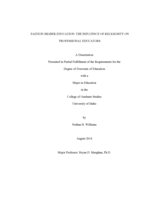 FAITH IN HIGHER EDUCATION: THE INFLUENCE OF RELIGIOSITY ON PROFESSIONAL EDUCATORS