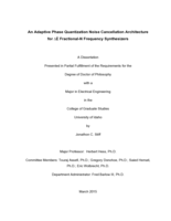 AN ADAPTIVE PHASE QUANTIZATION NOISE CANCELLATION ARCHITECTURE FOR ∆Σ FRACTIONAL-N FREQUENCY SYNTHESIZERS