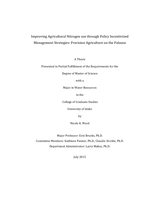 Improving Agricultural Nitrogen use through Policy Incentivized Management Strategies: Precision Agriculture on the Palouse