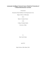 Autonomic Intelligent Network Sensor Model for Protection of Critical Infrastructure Systems