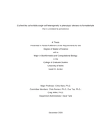 Escherichia coli exhibits single-cell heterogeneity in phenotypic tolerance to formaldehyde that is unrelated to persistence