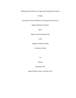 Modeling and Simulation of a High-Head Pumped Hydro System