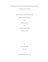 A Family and Consumer Sciences Education Teacher Preparation Program: A Snapshot of Teacher-Efficacy