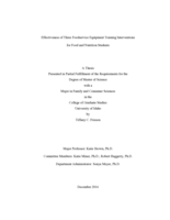 Effectiveness of Three Foodservice Equipment Training Interventions for Food and Nutrition Students