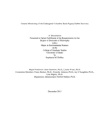 Genetic Monitoring of the Endangered Columbia Basin Pygmy Rabbit Recovery