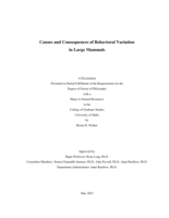 Causes and Consequences of Behavioral Variation in Large Mammals