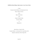 CRISPR/Cas9-Based Editing of Alpha-Amylase 3 (Amy3) Genes in Wheat