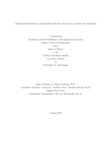 Optimization Problems in Computational Physics: from Atoms to Molecular Assemblies