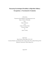 Measuring Psychological Flexibility in High-Risk Military Occupations: A Psychometric Evaluation