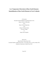 Low Temperature Electrolysis of Rare Earth Elements: Immobilization of Rare Earth Elements in Novel Cathodes