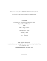 Using Remote Sensing Data to Model Habitat Selection and Forage Quality  for Herbivores in High Northern Latitudes in a Changing Climate