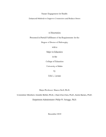 Nature Engagement for Health: Enhanced Methods to Improve Connection and Reduce Stress