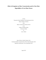 Effect of Irrigation on Fiber Concentration and In-Vitro Fiber Digestibility of Corn Plant Tissues
