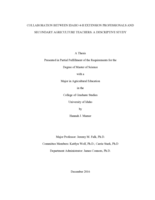 Collaboration Between Idaho 4-H Extension Professionals and Secondary Agriculture Teachers: A Descriptive Study
