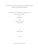 What Do I Need to Succeed: The Case of Arab Engineering Graduate Students
