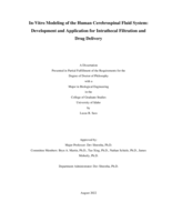 In-Vitro Modeling of the Human Cerebrospinal Fluid System: Development and Application for Intrathecal Filtration and Drug Delivery