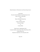 Material Properties of Thermoelectric and Nuclear Energy Sources