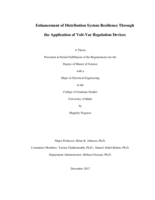 Enhancement of Distribution System Resilience Through the Application of Volt-Var Regulation Devices