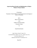 Improving Shoot Growth and Multiplication of Native Plants in Tissue Culture