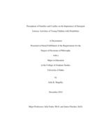 Perceptions of Families and Coaches on the Importance of Emergent Literacy Activities of Young Children with Disabilities