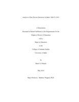 Analysis of Due Process Decisions In Idaho: 2004 To 2012