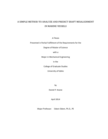 A Simple Method to Analyze and Predict Shaft Misalignment In Marine Vessels