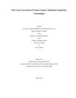 Life Cycle Assessment of Carbon Capture Membrane Separation Technologies