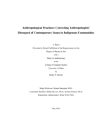 Anthropological Practices: Correcting Anthropologists’ Disregard of Contemporary Issues in Indigenous Communities