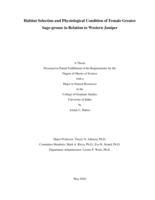 Habitat Selection and Physiological Condition of Female Greater Sage-grouse in Relation to Western Juniper