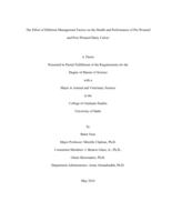 The Effect of Different Management Factors on Health and Performance of Pre-weaned and Post-Weaned Dairy Calves