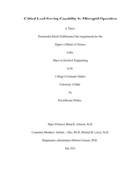Critical Load Serving Capability by Microgrid Operation