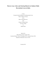 Thrown Away: Litter and Littering Behavior in Outdoor Public Recreational Areas in Idaho