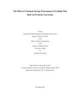 The Effect of Chemical Storage Pretreatment on Loblolly Pine Bark Pyrolysis