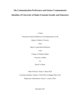 The Communication Preferences and Science Communicator Identities of University of Idaho Extension Faculty and Educators
