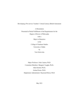 Developing a Pre-service Teachers’ Critical Literacy Beliefs Instrument