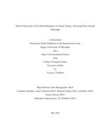 Ethical Frameworks of Our Moral Obligations to Climate Change: Advancing Policy through Philosophy