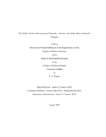 THE PUBLIC’S ROLE AS ENVIRONMENTAL STEWARDS:  A STUDY OF THE IDAHO MASTER NATURALIST PROGRAM