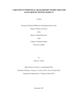 VARIATION IN PERENNIAL GRASS HEIGHT WITHIN GREATER SAGE-GROUSE NESTING HABITAT